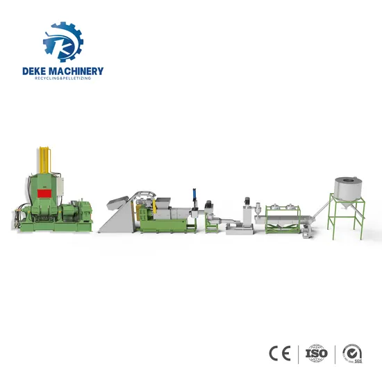 PE PP Flake Plastic Granulator with Dense Refining Machine Adding Heavy Calcium Pelletizing Recycling Line 