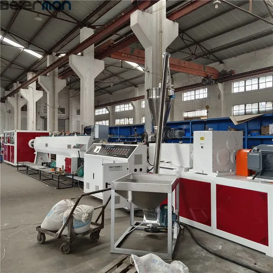Plastic Twin Double Screw Extruder Electrical Conduit Water Supply Drainage Sewer UPVC CPVC PVC Hose Tube Pipe Recycling Production Extrusion Making Machine
